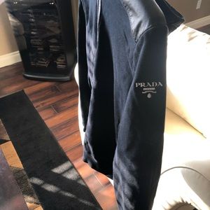 Authentic Prada black w leather shoulder patch